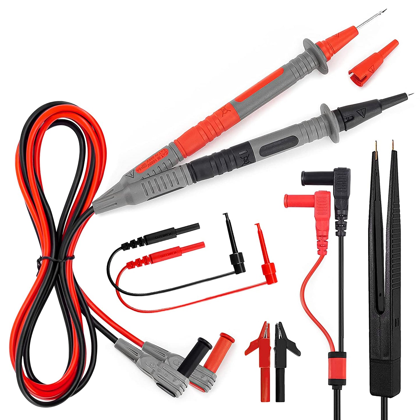KAIWEETS Soft Silicone Electrician Test Leads Kit CAT III & CAT IV