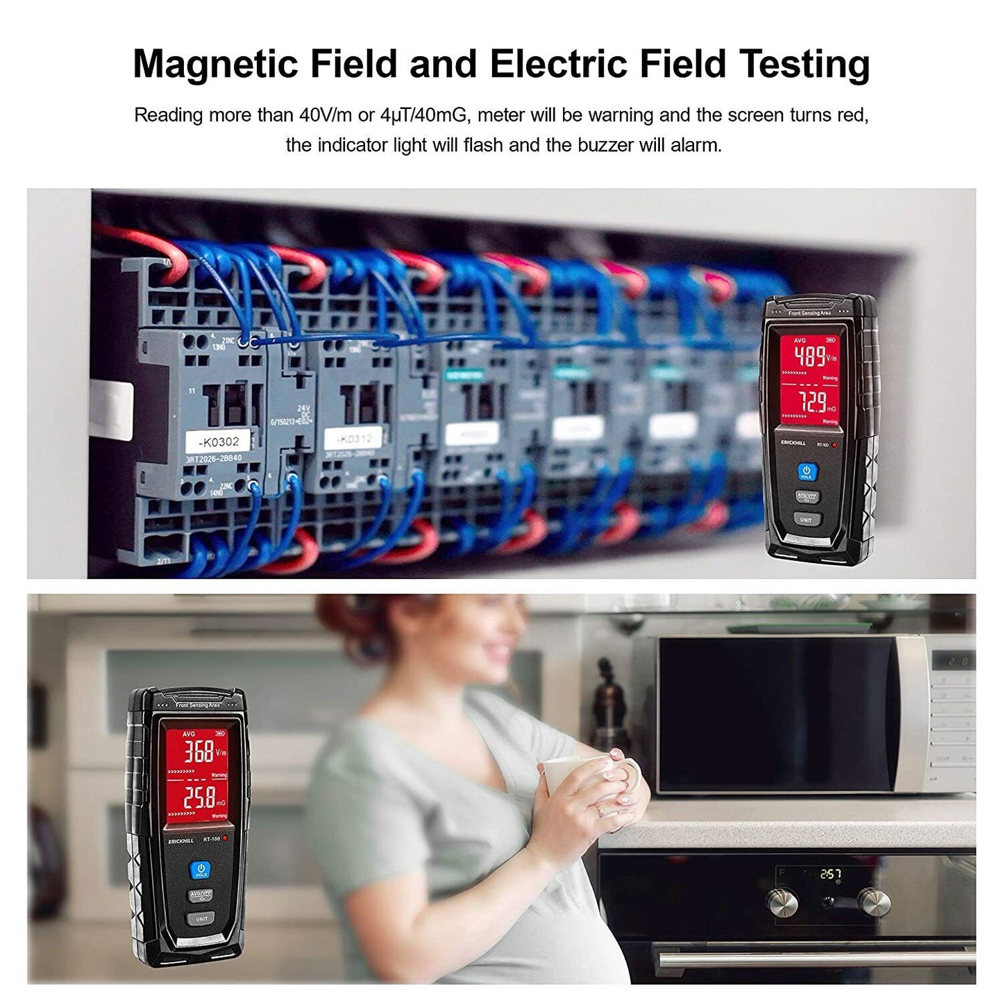 ERICKHILL EMF Meter Digital Electromagnetic Field Radiation Detector