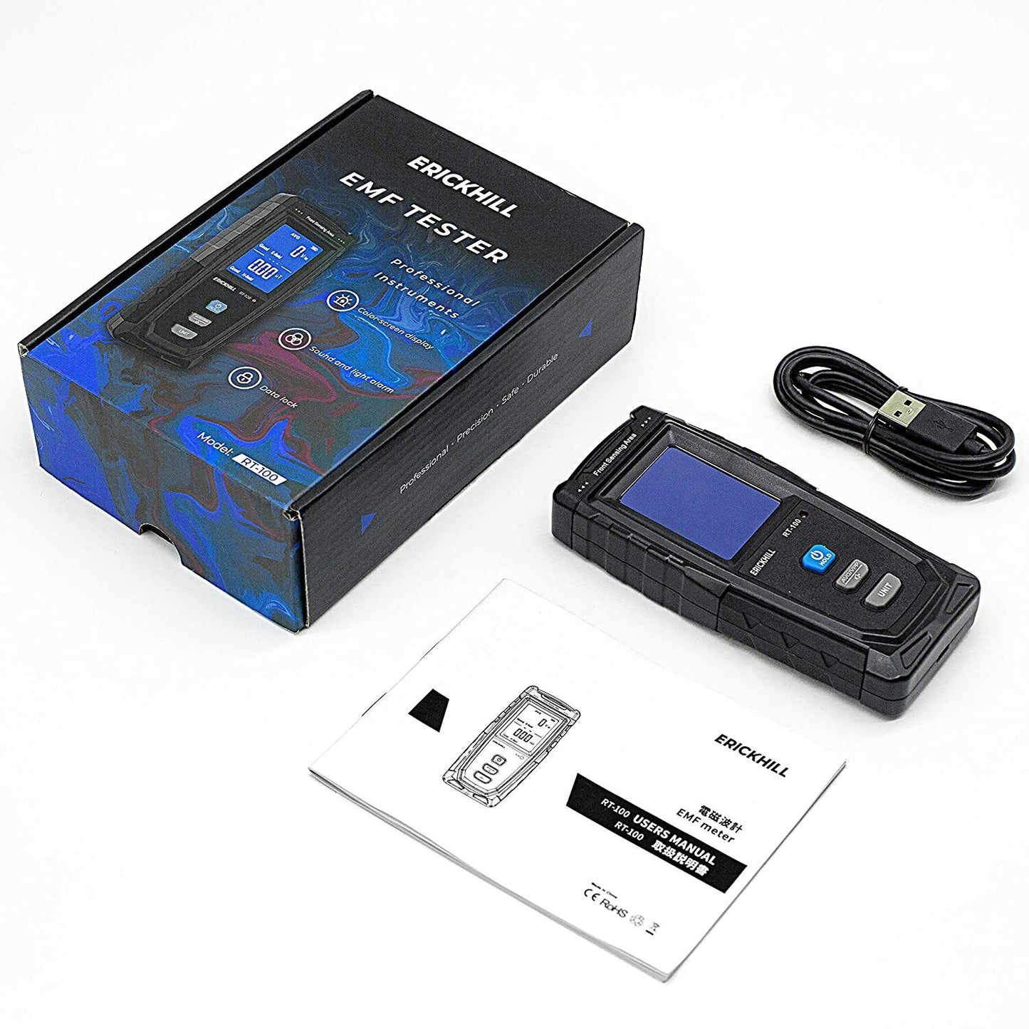 ERICKHILL EMF Meter Digital Electromagnetic Field Radiation Detector