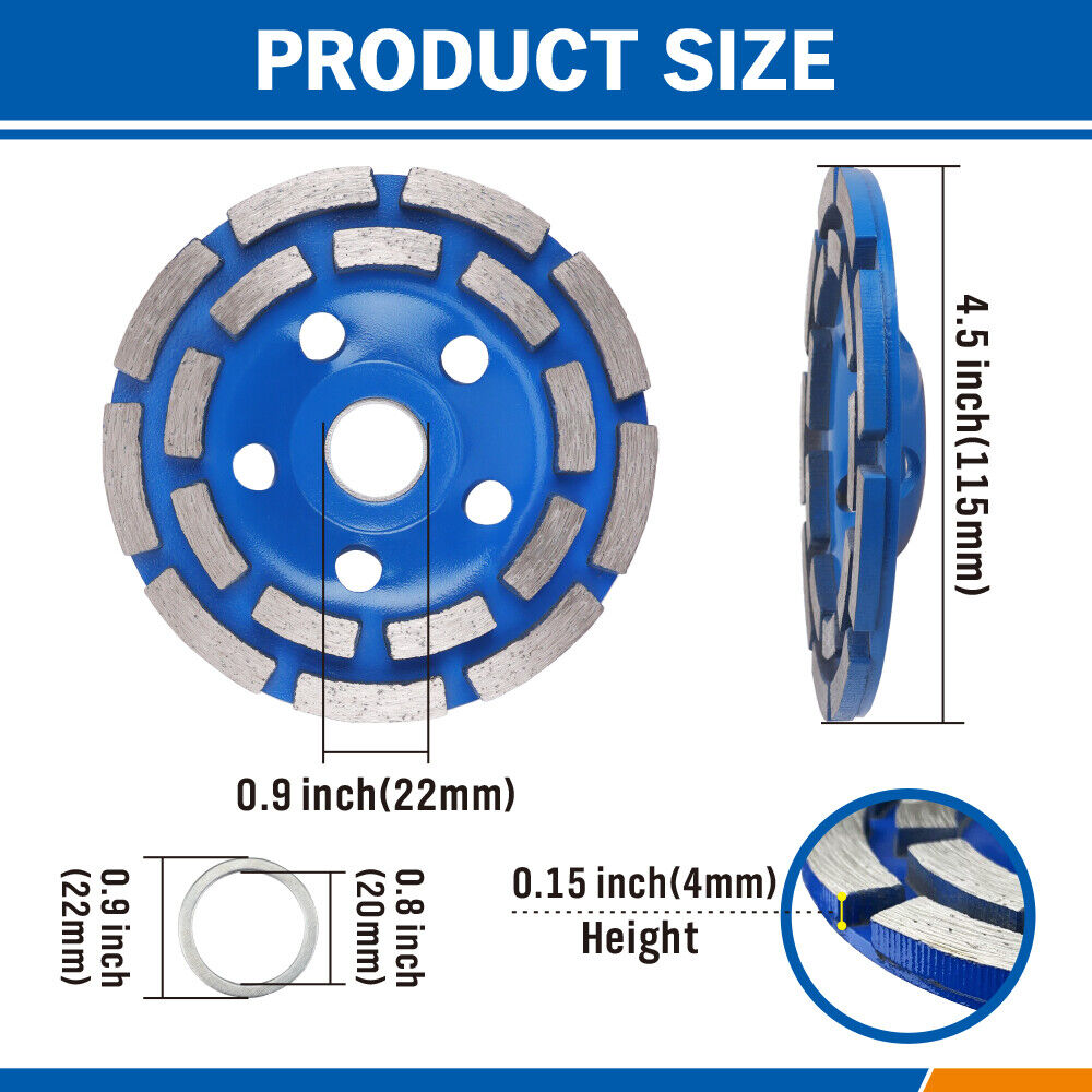 4.5inch Diamond Segment Grinding Concrete Cup Wheel Disc