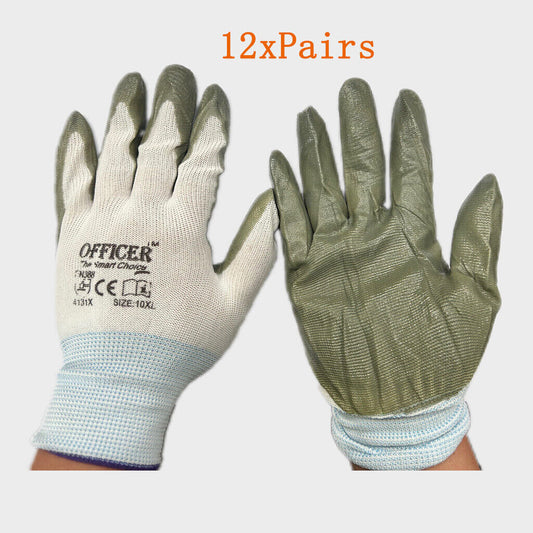 12Pairs Cotton Gloves Work Safety Glove Thick Heavy Seamless HD