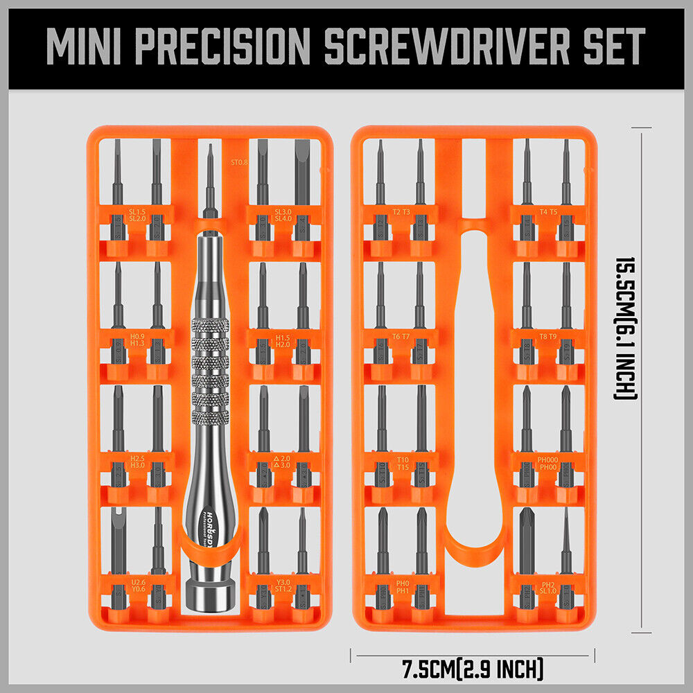 33 PC PRECISION SCREWDRIVER SET BITS PHILIP FLAT SLOTTED