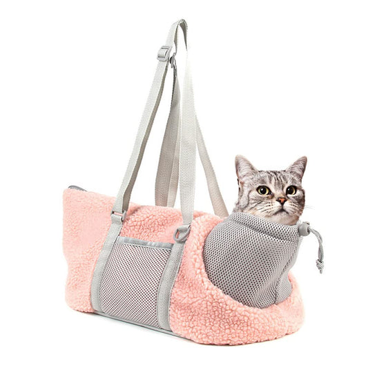 LIFEBEA Comfy Shoulder Bag for Small Dogs, Puppies, Kittens Up to 3kg Pink