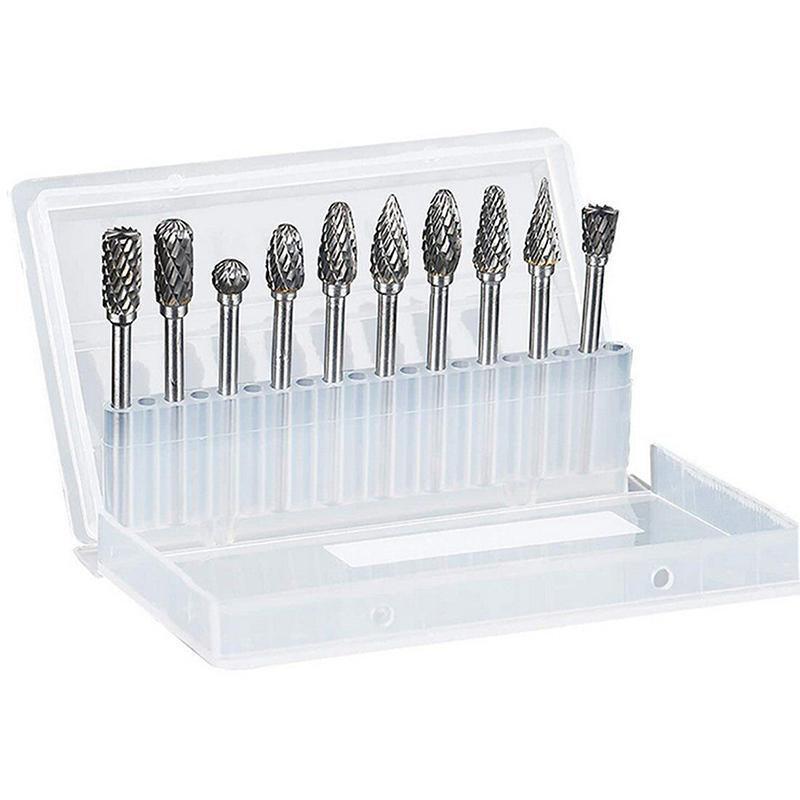 10PCS Tungsten Carbide Rotary Burr Set for Rotary Tools and Dremel