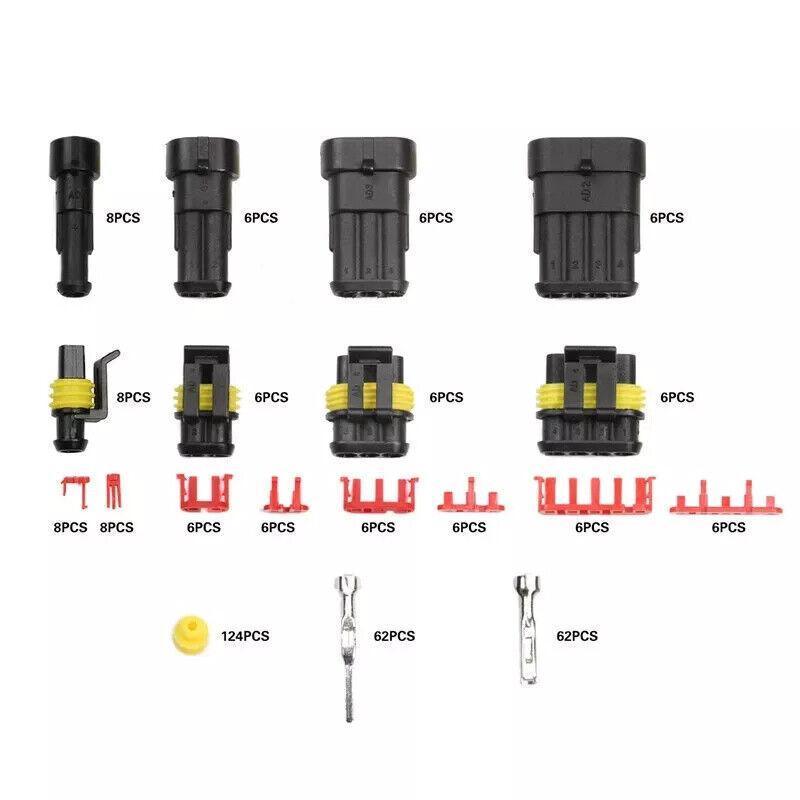 352PCS 12V Waterproof Electrical Wire Connector Plug Terminal Kit