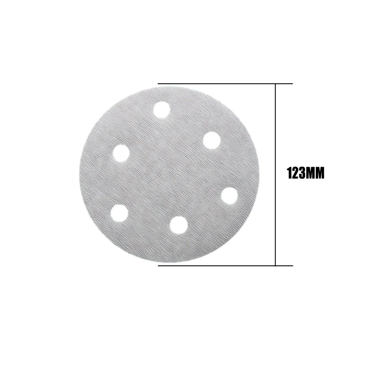 100x 123mm 6/8-Hole Sanding Discs Hook Loop Orbital Sander Pads