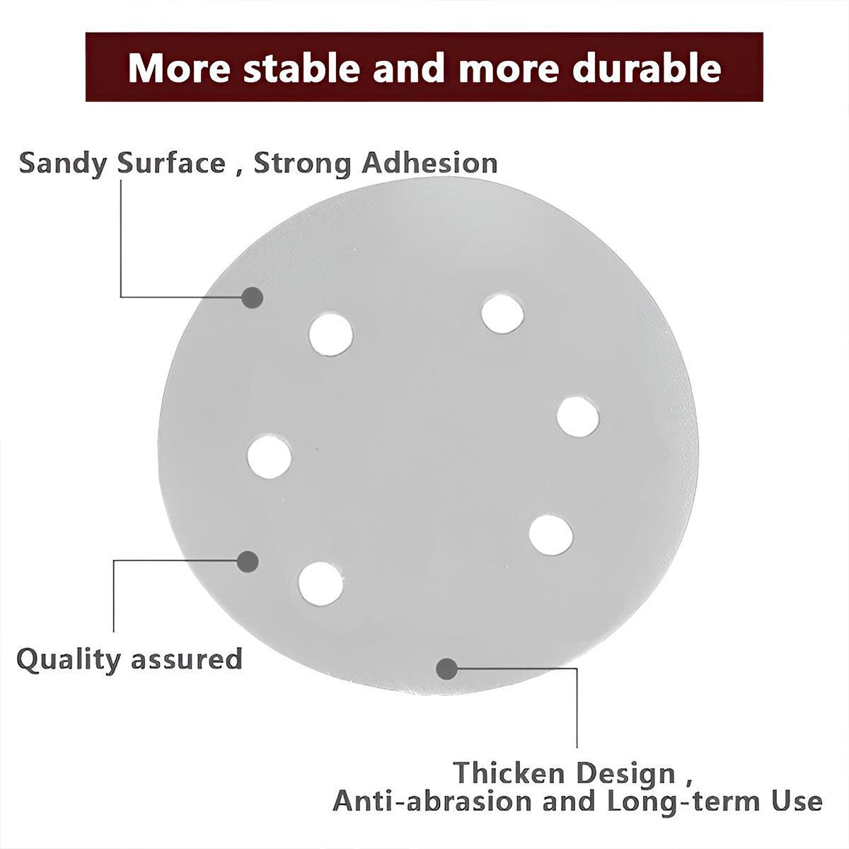 100x 123mm 6/8-Hole Sanding Discs Hook Loop Orbital Sander Pads