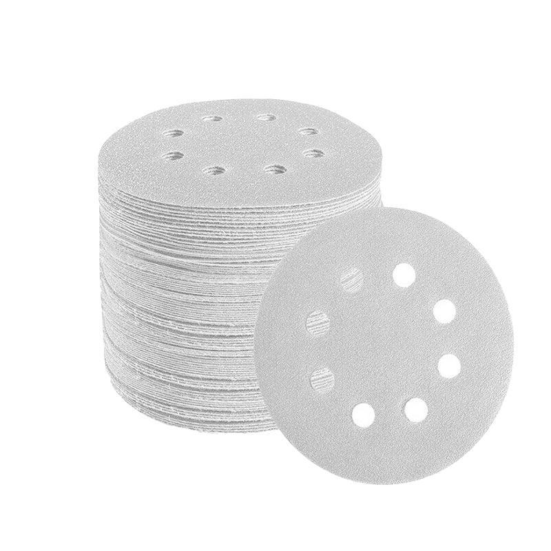 100x 123mm 6/8-Hole Sanding Discs Hook Loop Orbital Sander Pads