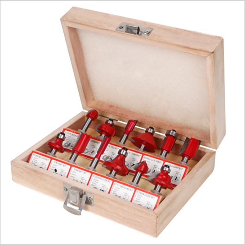 15X 1/2 1/4 inch Router Bits Set Woodworking Tool Cutter Shank