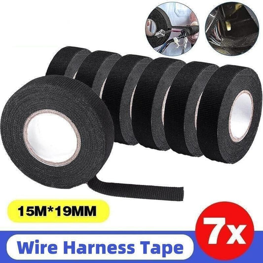 7 Rolls Automotive Wire Loom Harness Tape Cloth Electrical Insulation Noise Damping