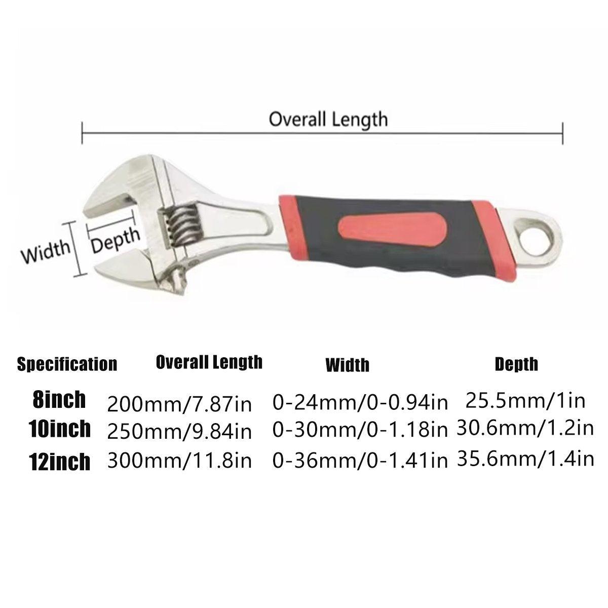 8inch 10inch 12inch Durable Chrome Vanadium Steel Rubberized Grip