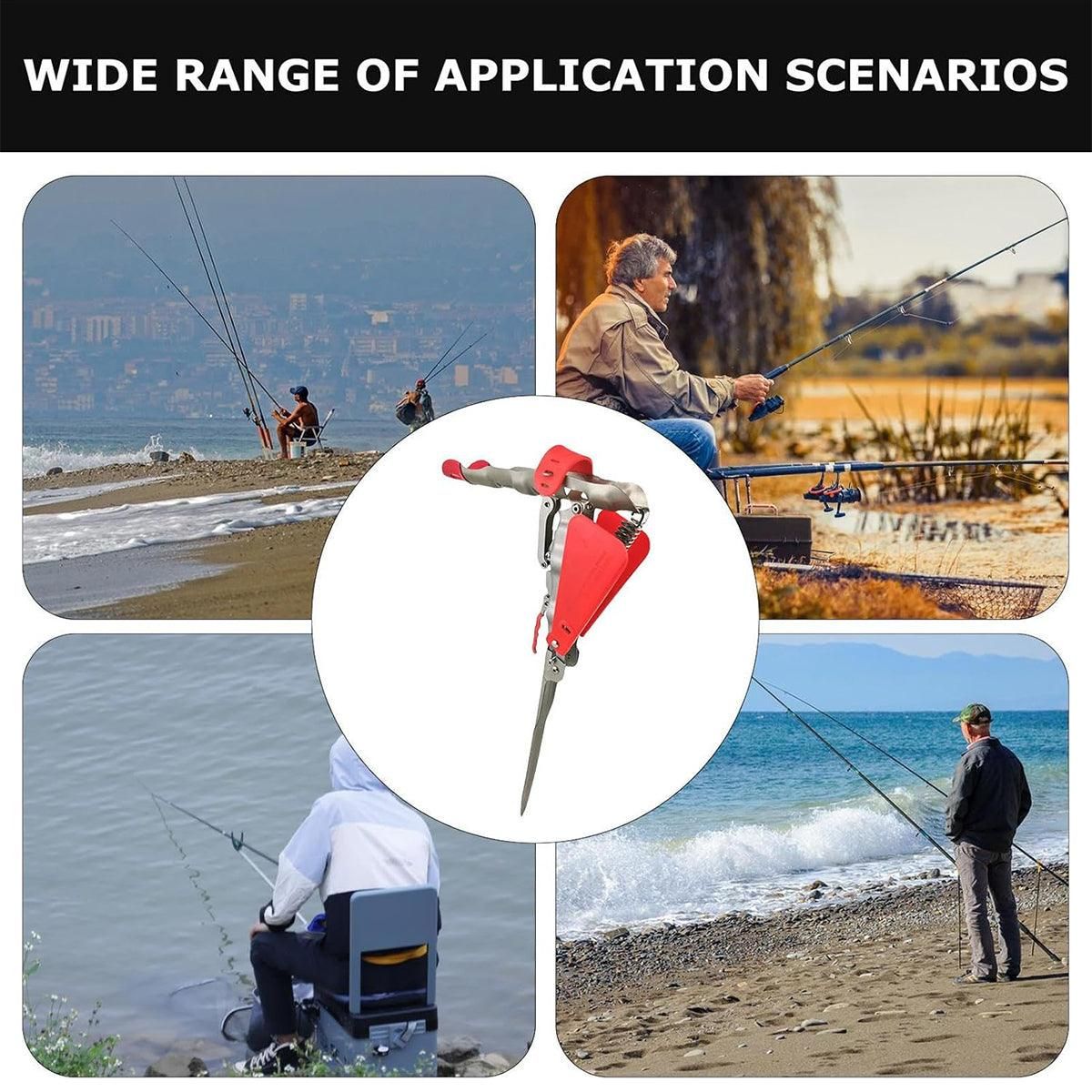 Automatic Fishing Rod Holder Spring Cast Starter Floor Mount Rod Stand Support