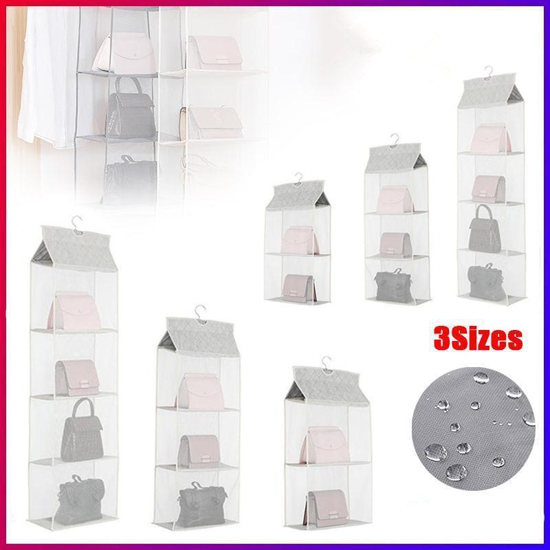 Beige Bag Storage Holder Wardrobe Closet Hanging
