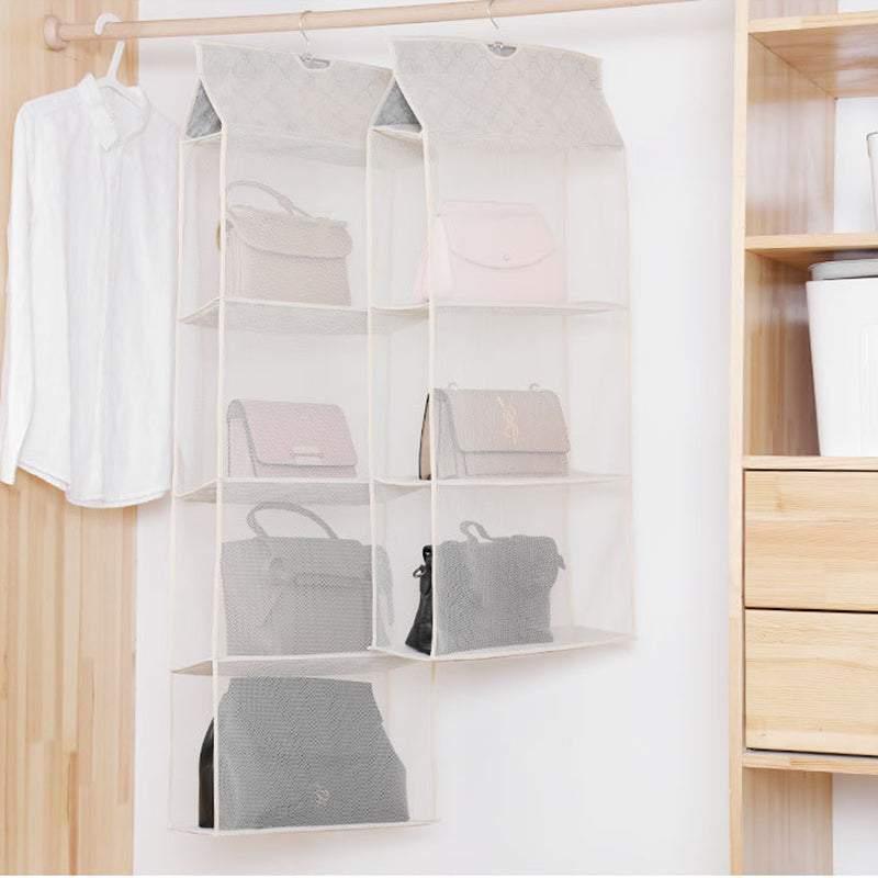 Beige Bag Storage Holder Wardrobe Closet Hanging