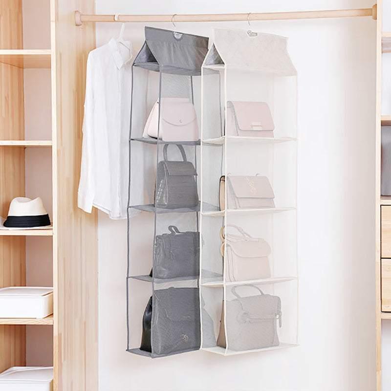 Beige Bag Storage Holder Wardrobe Closet Hanging