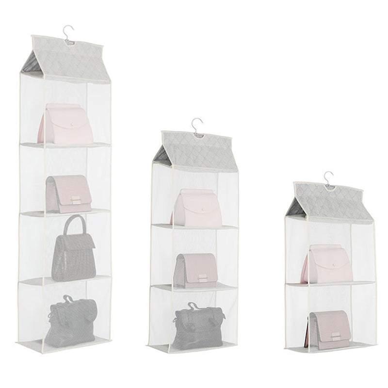 Beige Bag Storage Holder Wardrobe Closet Hanging