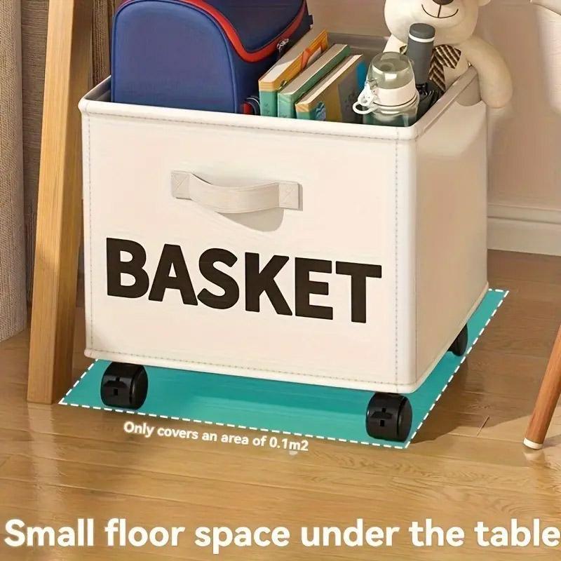 Rolling Storage Basket with Wheels for Under Desk