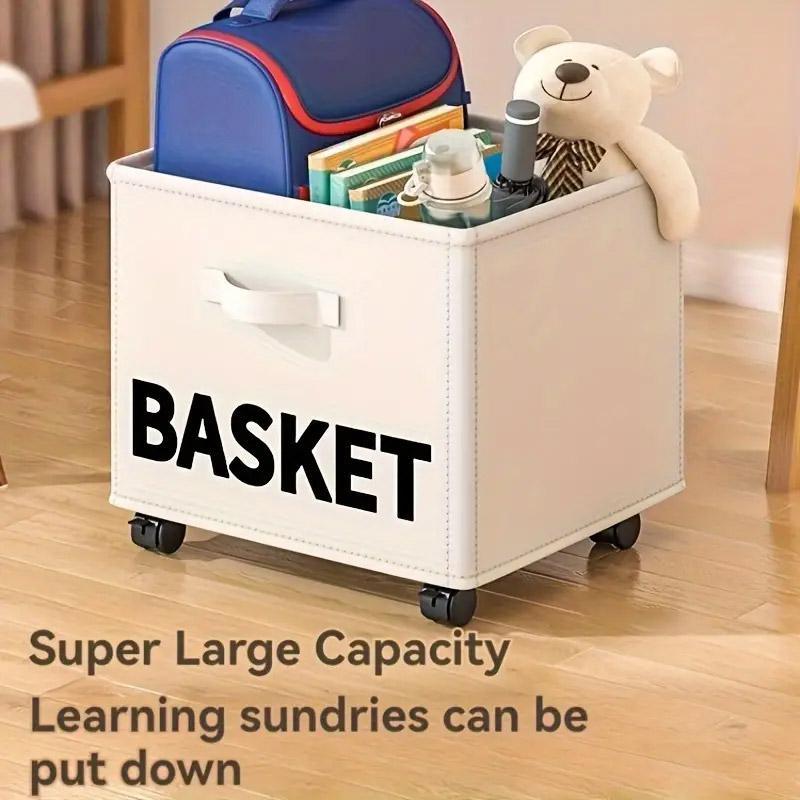 Rolling Storage Basket with Wheels for Under Desk