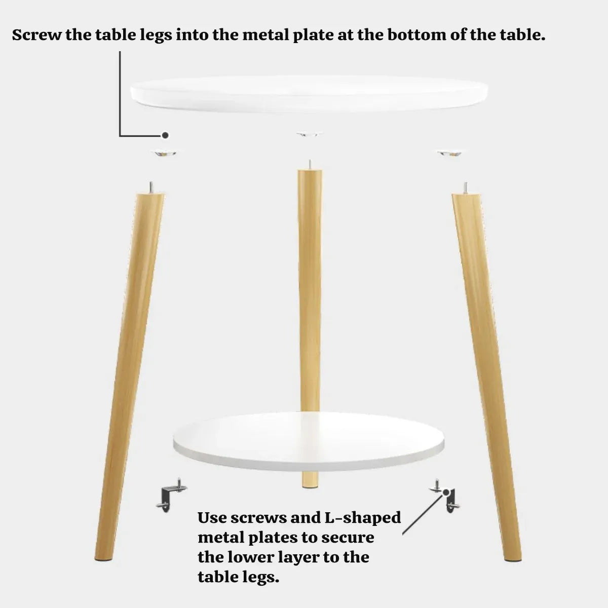 Minimalist Small Double Layer Sofa Side Table Compact Living Room End Table
