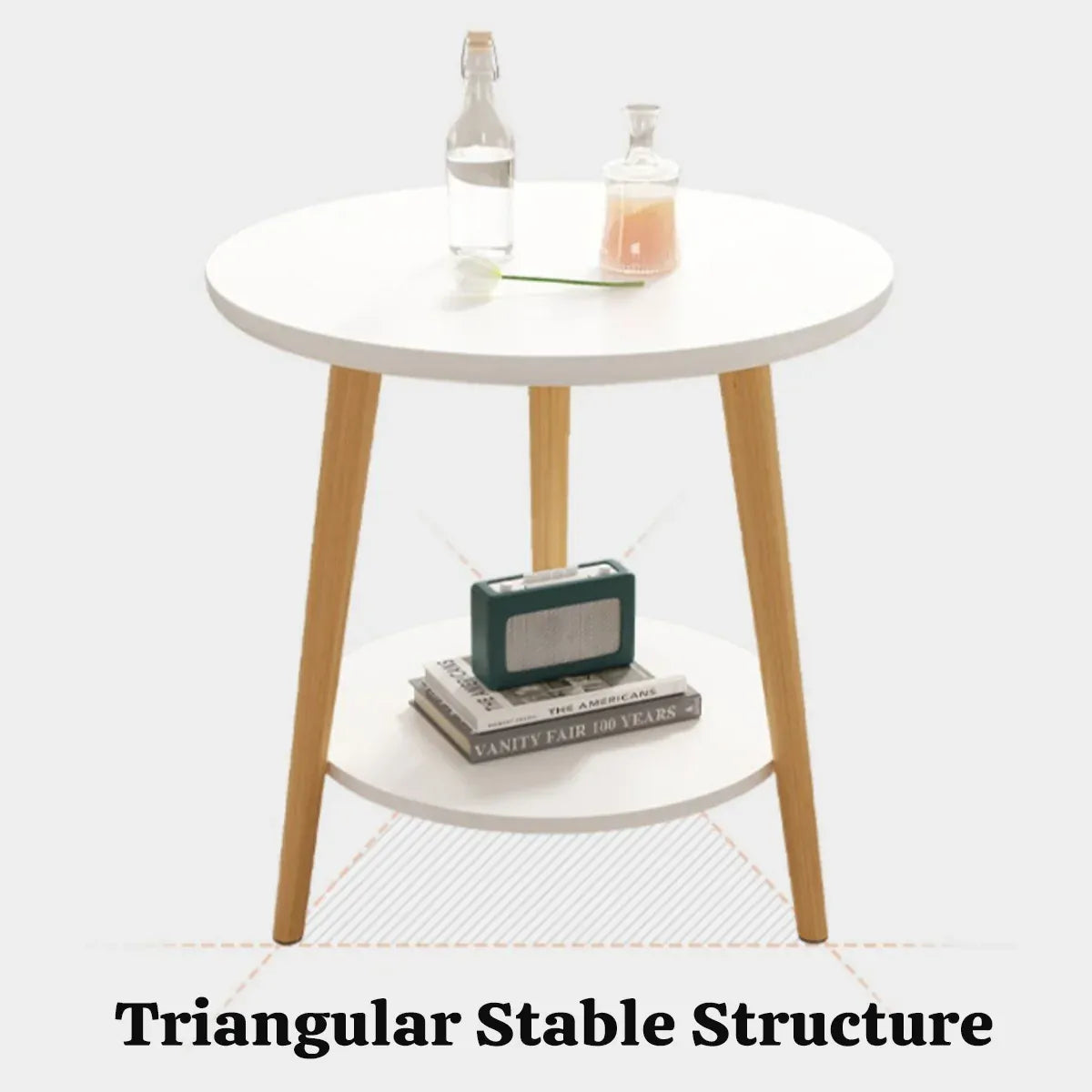 Minimalist Small Double Layer Sofa Side Table Compact Living Room End Table