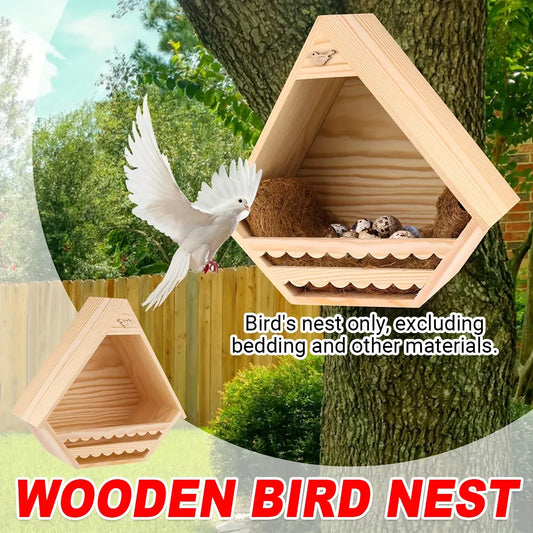 Wooden Garden Hanging Bird House Nest Box Outdoor Yard Wild Bird Shelter Decor