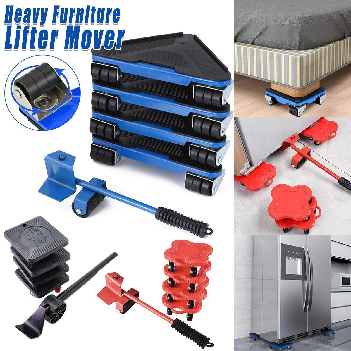 Heavy Duty Moving Tool Set Easy Move Five Piece Furniture Lifter Kit