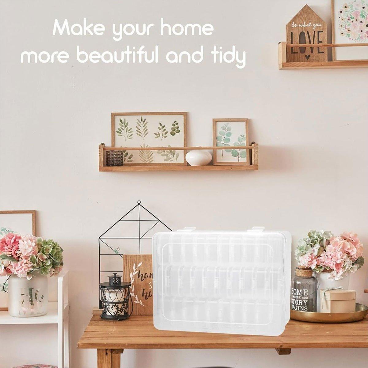 Storage Box Transparent Desktop Organizer Jewellery Beads Box