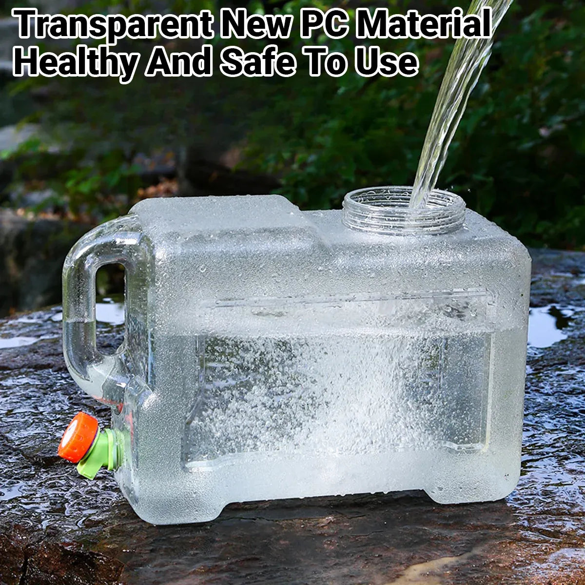 Water Bucket 12L Outdoor Portable Container With Faucet Camping Car Household