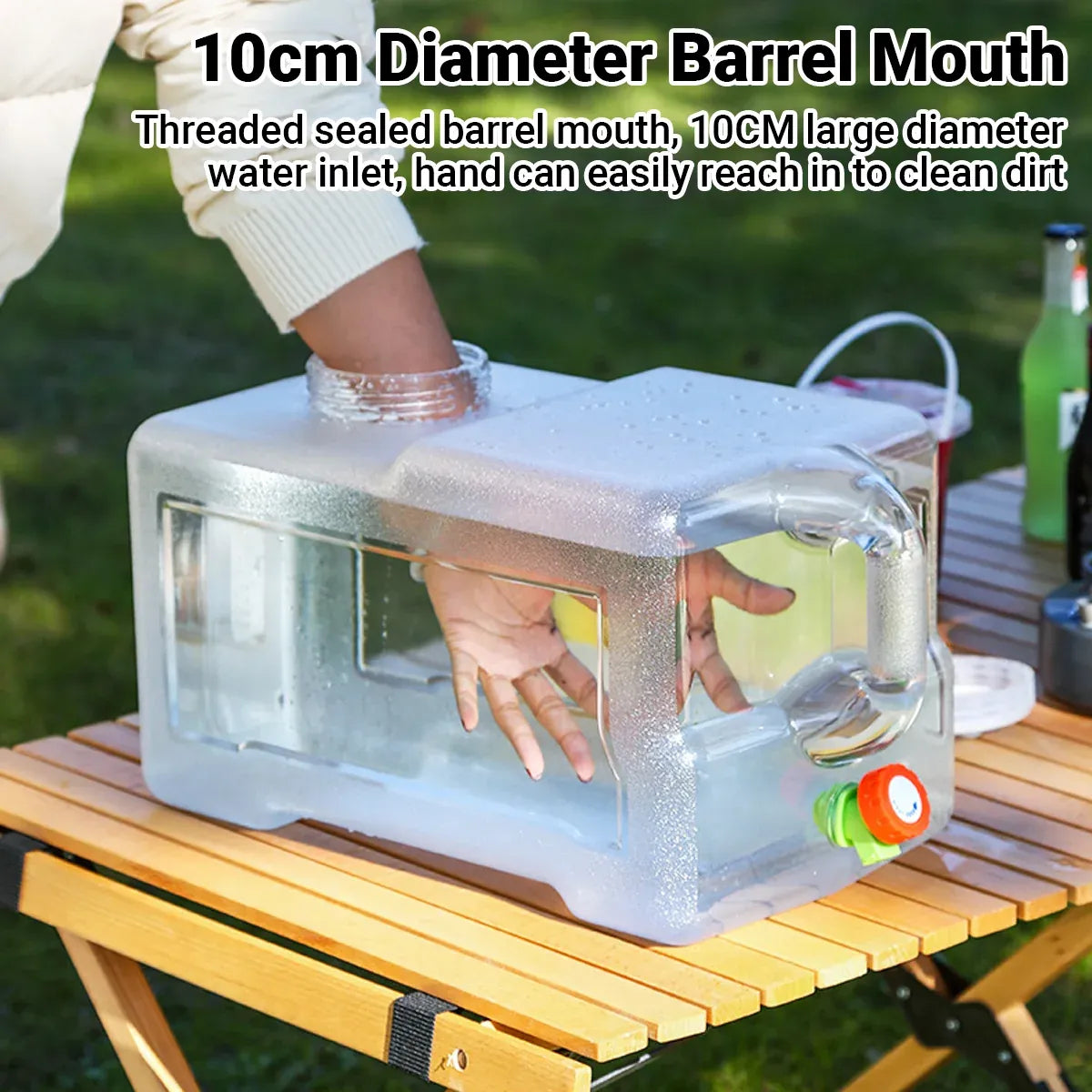 Water Bucket 12L Outdoor Portable Container With Faucet Camping Car Household