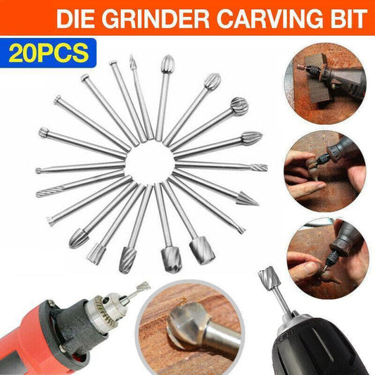20Pcs Tungsten Steel Solid Carbide Burrs For Dremel Rotary Tool Bits