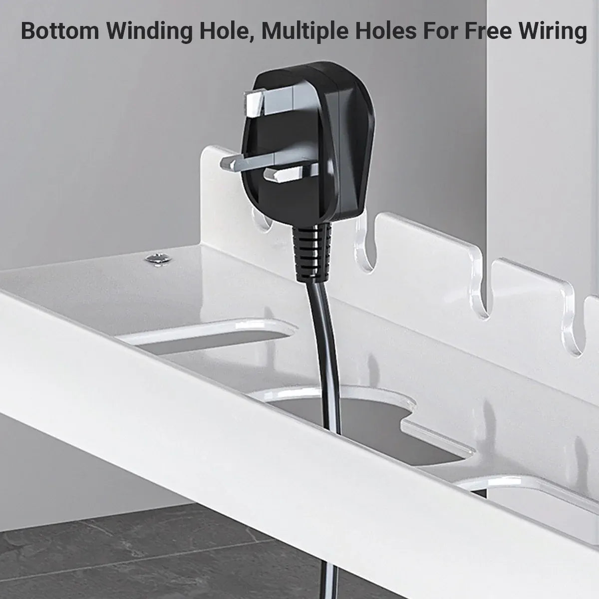 Under Table Cable Management Rack Wire Organizer Power Strip Holder for Home - 40cm
