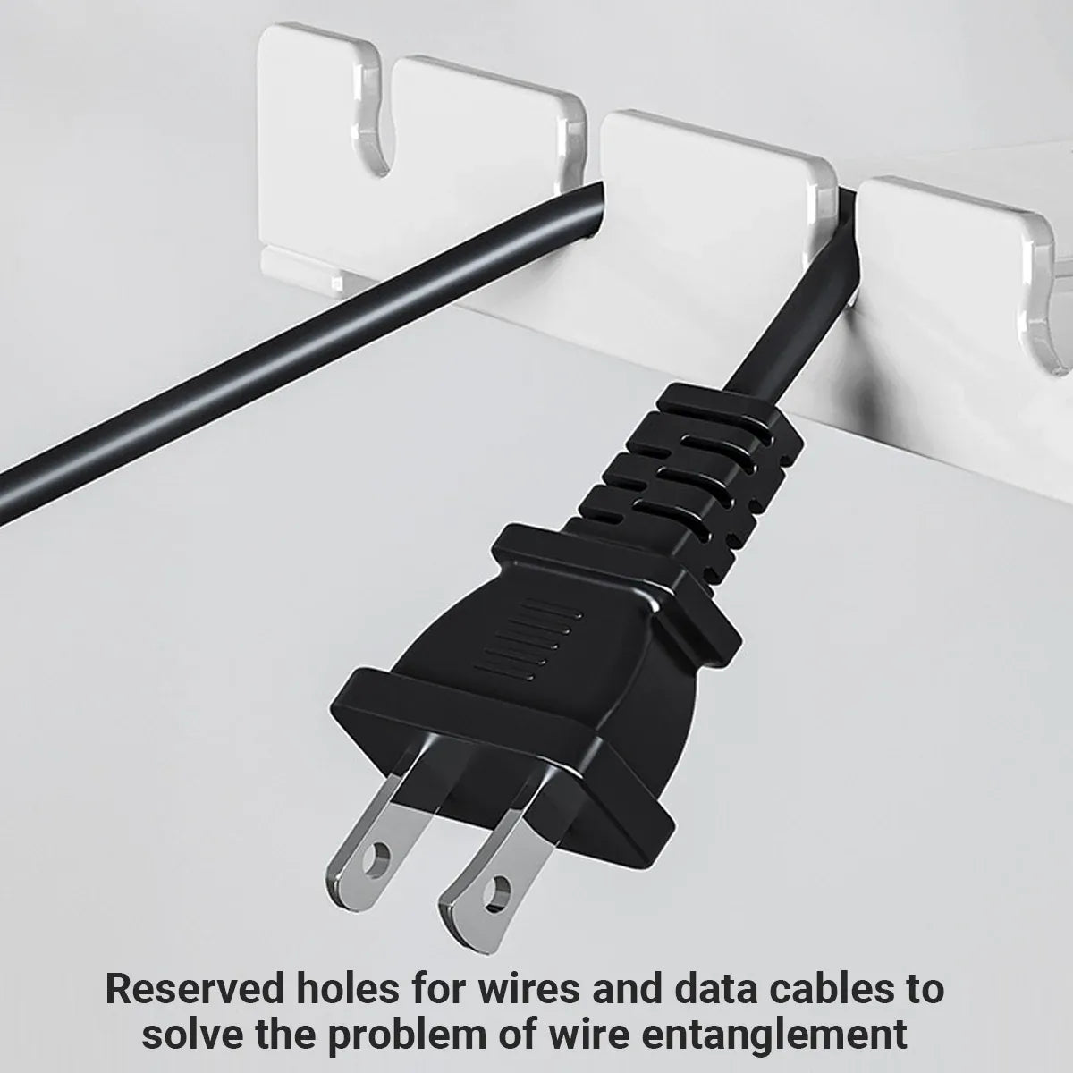 Under Table Cable Management Rack Wire Organizer Power Strip Holder for Home - 40cm