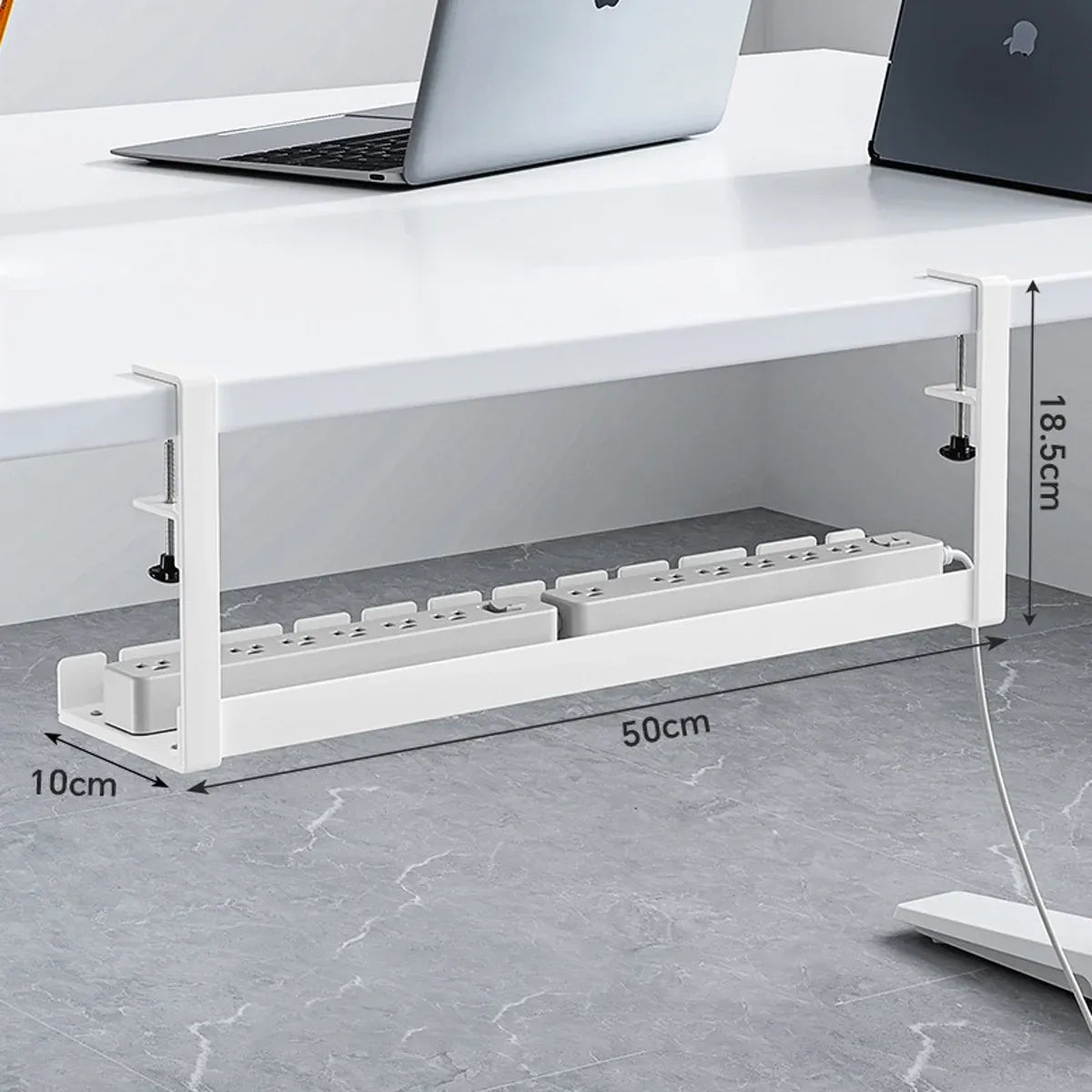 Under Table Cable Management Rack Wire Organizer Power Strip Holder for Home - 40cm