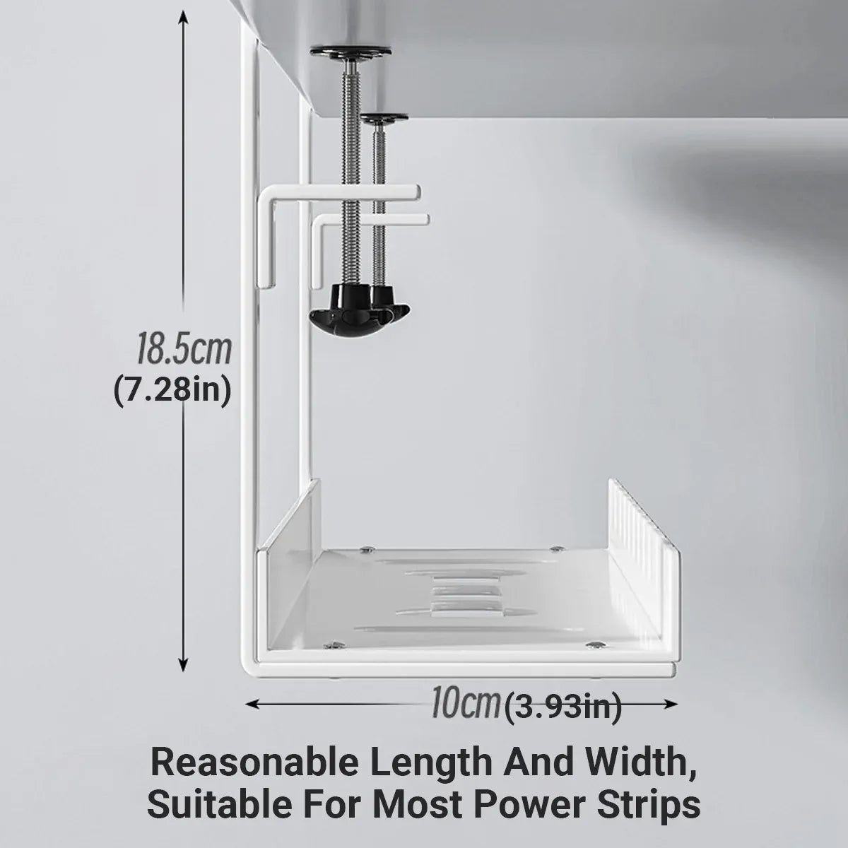 Under Table Cable Management Rack Wire Organizer Power Strip Holder for Home - 50cm
