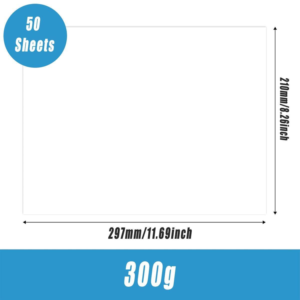 Premium A4 Card Stock 50PCS All Wood White Cardstock Paper