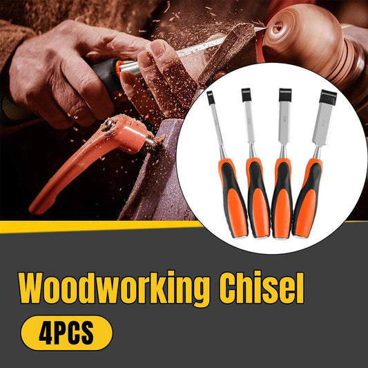 4PCS Woodworking Chisel Set Manual Carving Tools for Wood Craft DIY