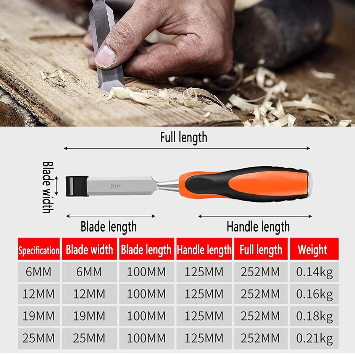 4PCS Woodworking Chisel Set Manual Carving Tools for Wood Craft DIY