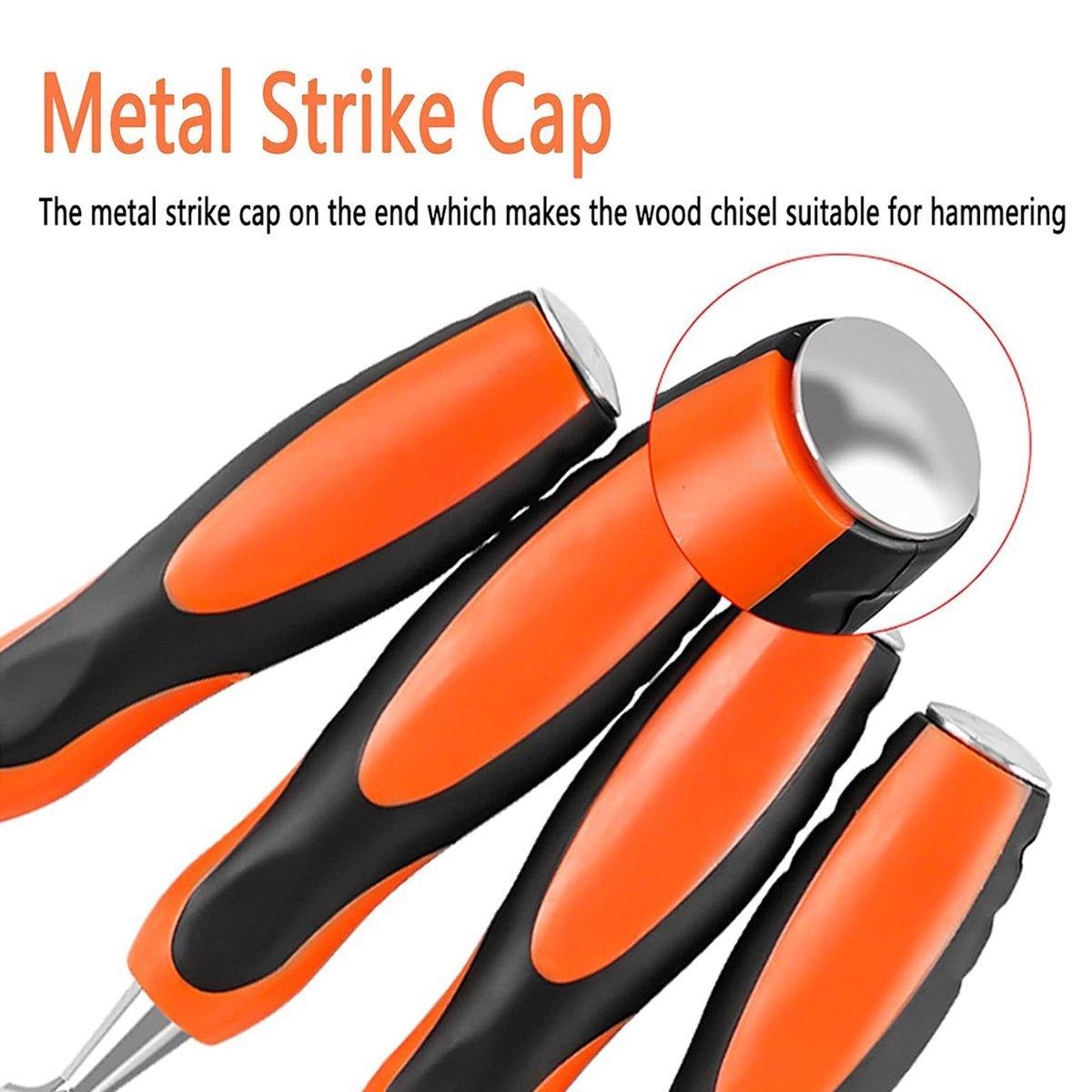 4PCS Woodworking Chisel Set Manual Carving Tools for Wood Craft DIY