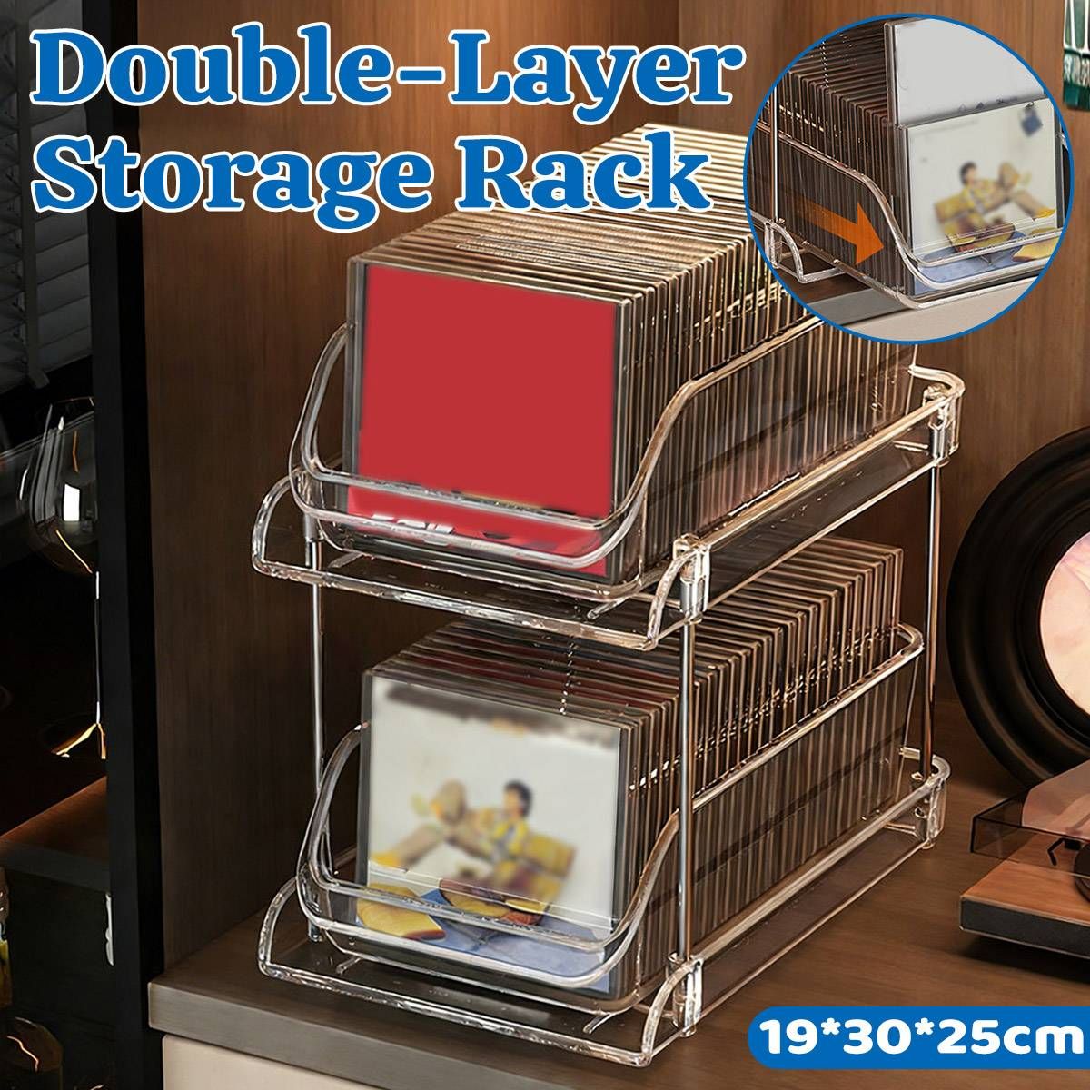 CD DVD Storage Rack Desktop Vinyl Record Holder Album Display Shelf Case