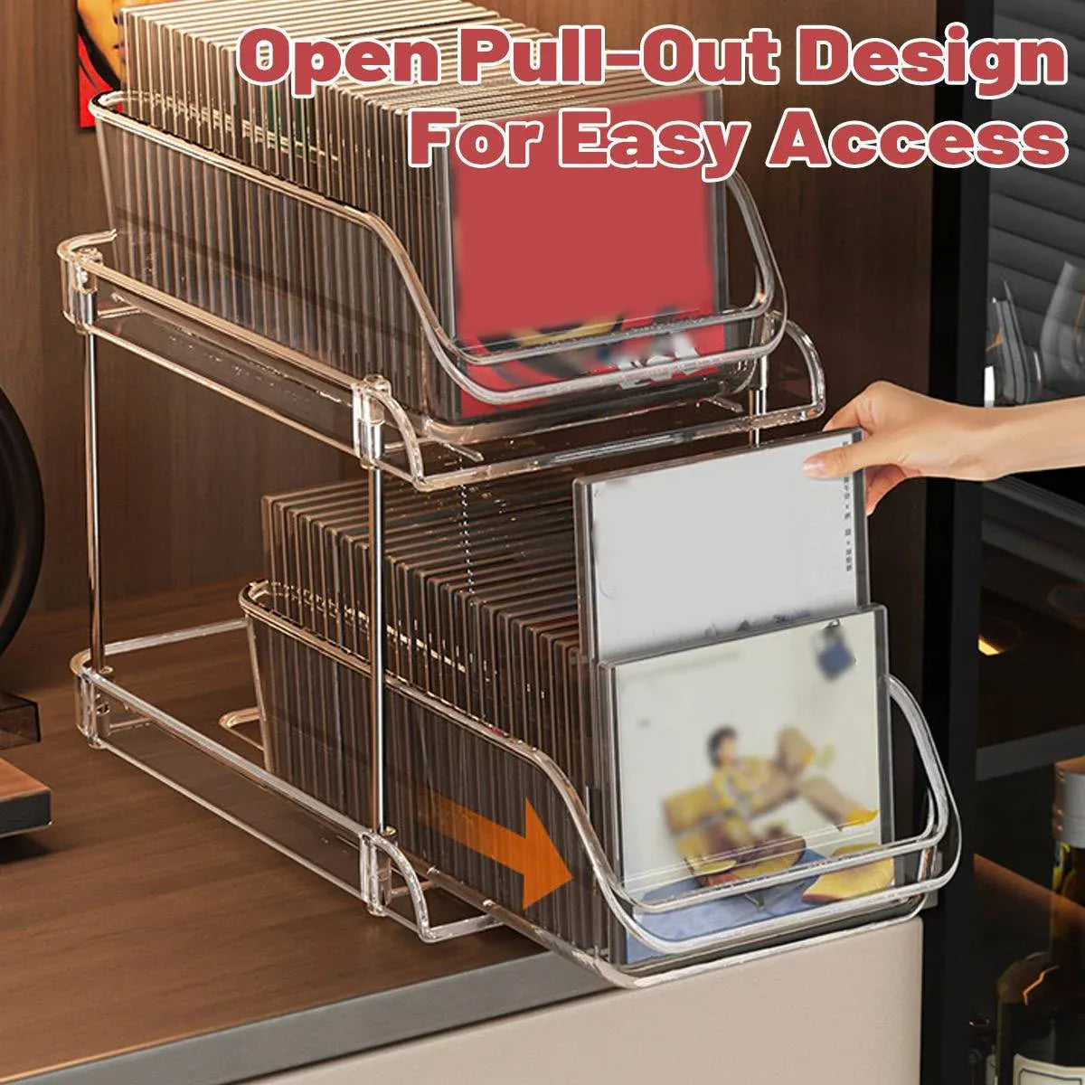 CD DVD Storage Rack Desktop Vinyl Record Holder Album Display Shelf Case