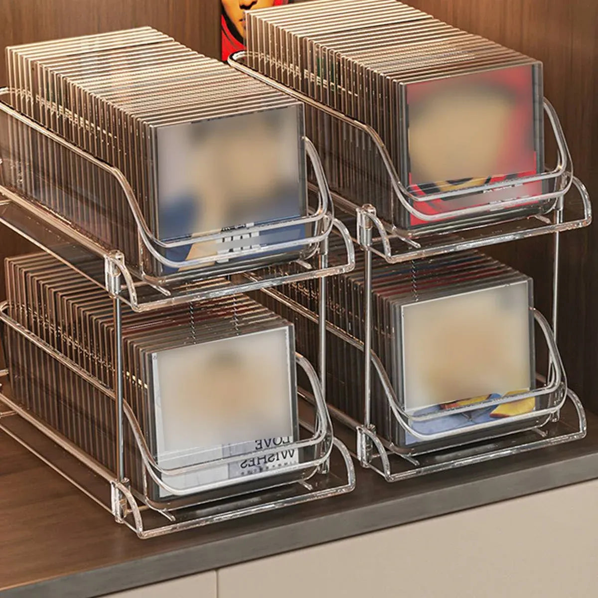 CD DVD Storage Rack Desktop Vinyl Record Holder Album Display Shelf Case