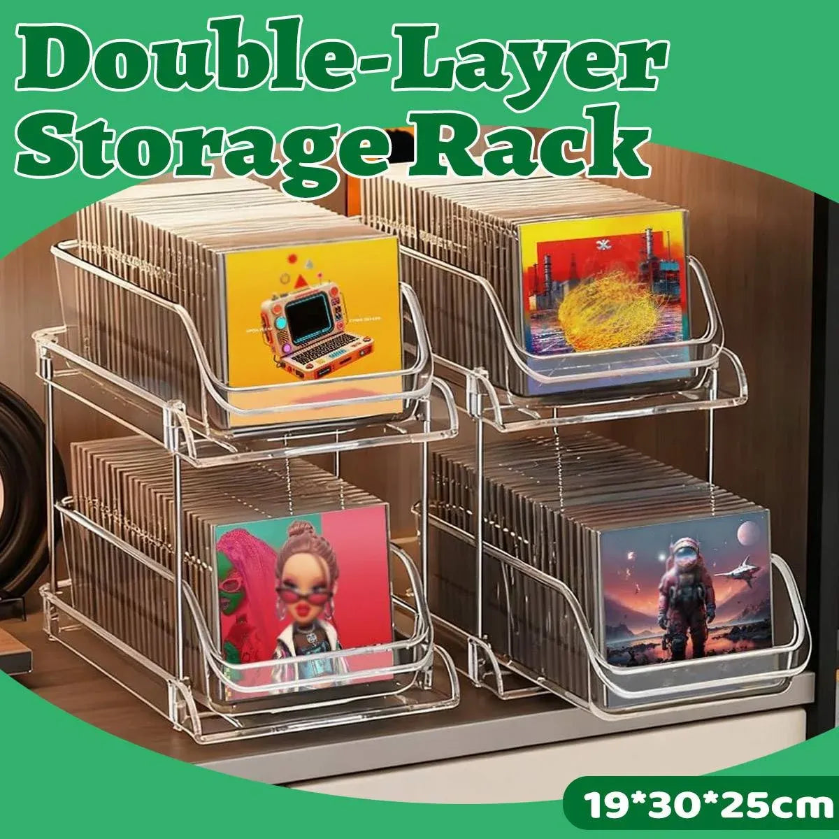 CD DVD Storage Rack Desktop Vinyl Record Holder Album Display Shelf Case