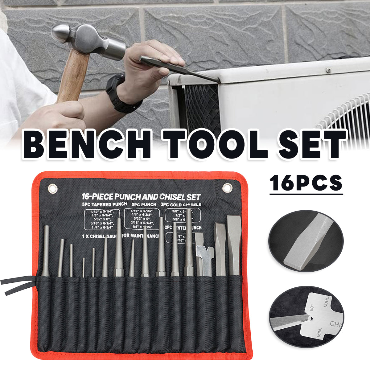 16pcs Maintenance Tool Set Fitter Tool Combination for DIY Repair