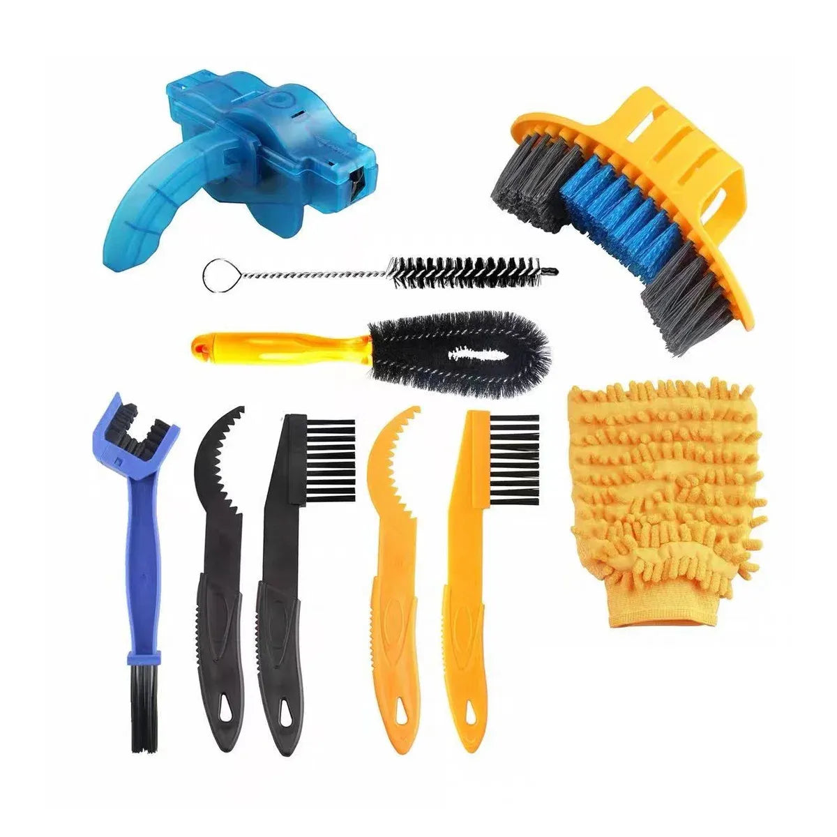 10 Piece Bike Cleaning Brush Kit Bicycle Maintenance Tool Set