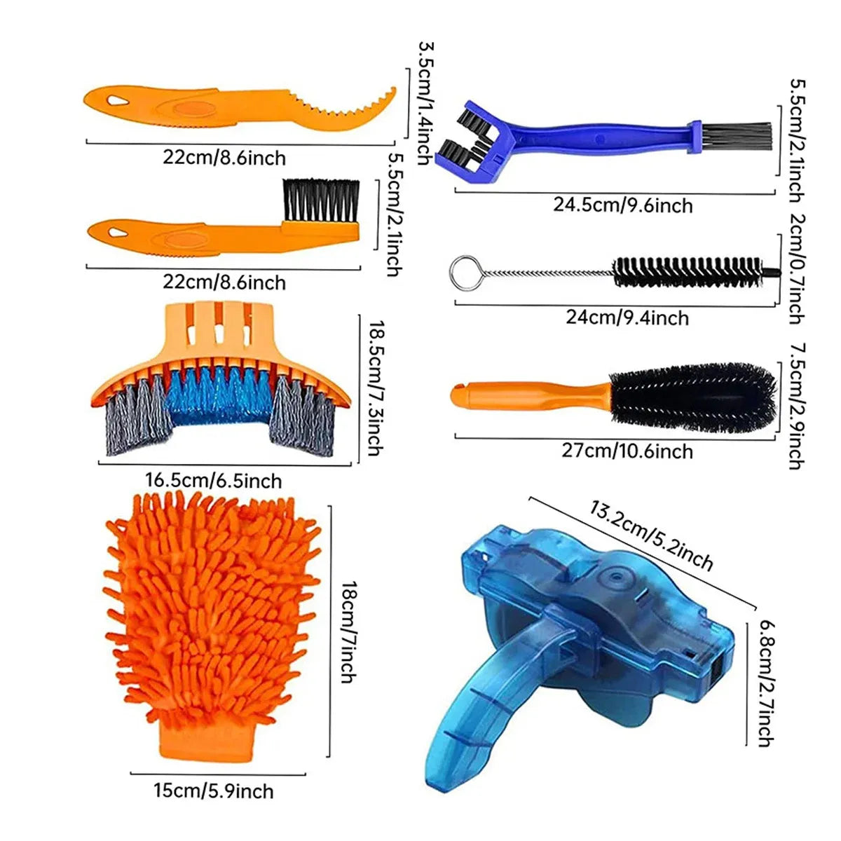 10 Piece Bike Cleaning Brush Kit Bicycle Maintenance Tool Set
