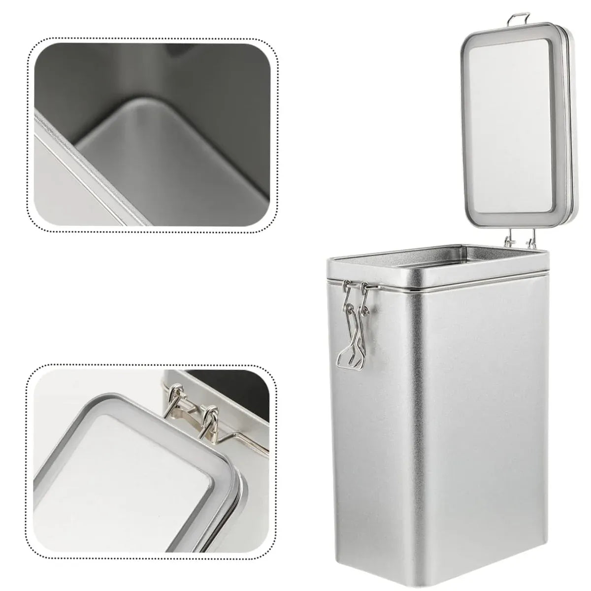 Tea Storage Canister Airtight Coffee Beans Container Iron Food Sealed Jar