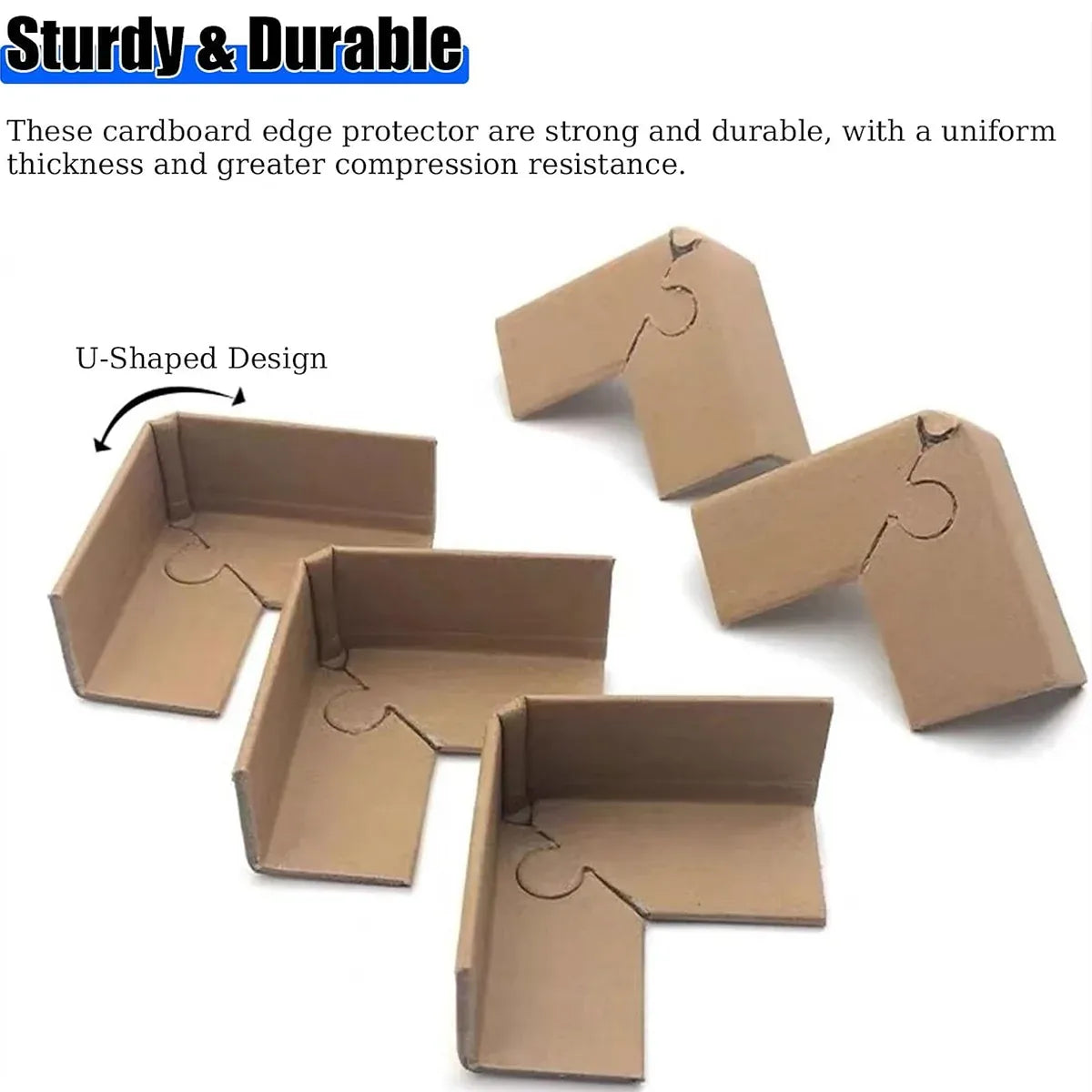 100pcs Kraft Paper Cardboard Corner Protector 90 Degree Angle Guard for Packing - 50x50x4mm