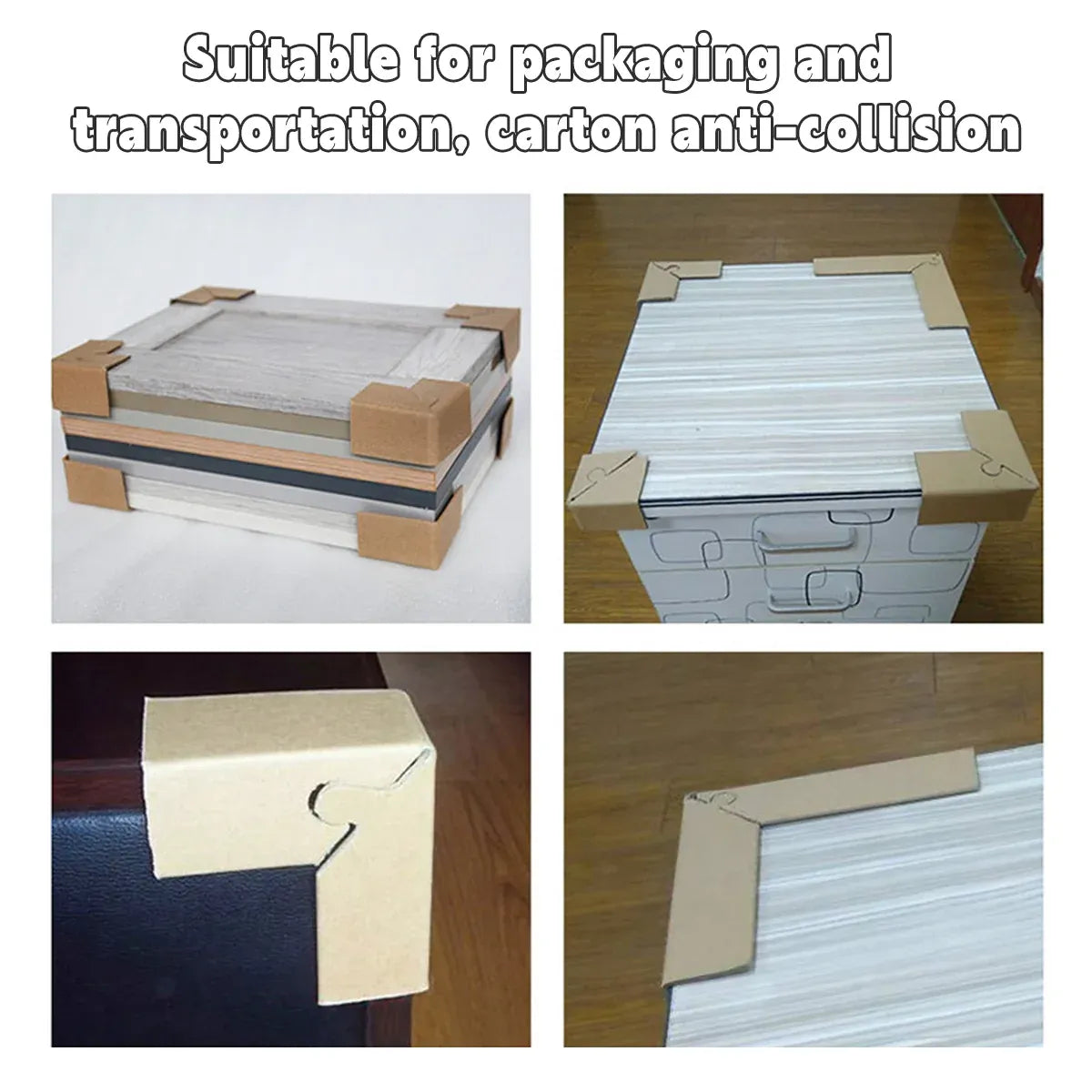 100pcs Kraft Paper Cardboard Corner Protector 90 Degree Angle Guard for Packing - 50x50x4mm