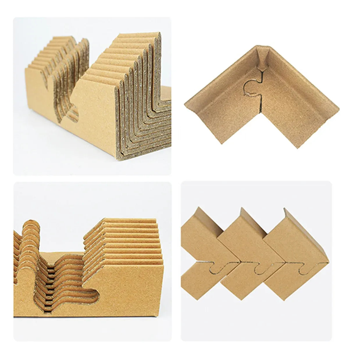 100pcs Kraft Paper Cardboard Corner Protector 90 Degree Angle Guard for Packing - 50x50x4mm