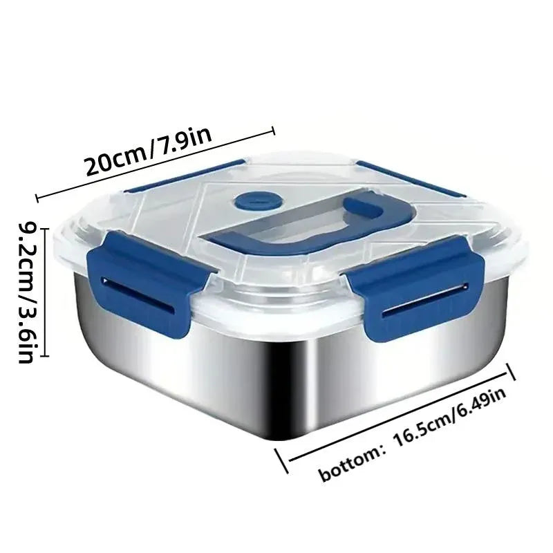 1800ml Portable Square Lunch Box Sealed Crisper Refrigerator Storage Container